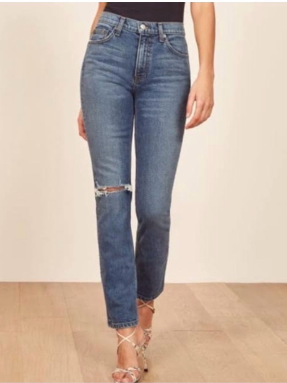 Reformation Liza Ultra High Rise Straight Leg Jeans 28